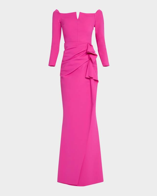 Penetta Draped Off-Shoulder Gown